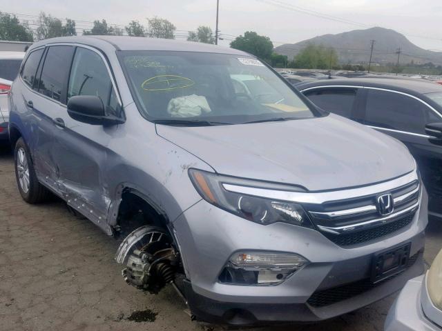 5FNYF5H16JB019537 - 2018 HONDA PILOT LX SILVER photo 1