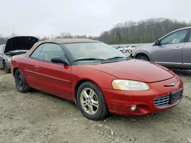 1C3EL55T23N556822 - 2003 CHRYSLER SEBRING LX RED photo 1