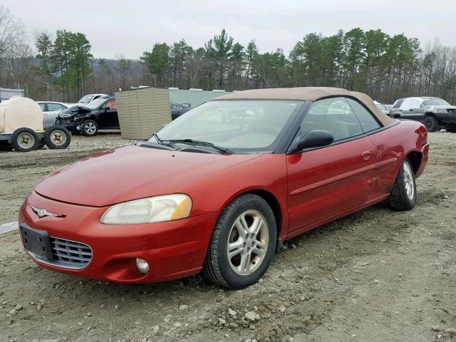 1C3EL55T23N556822 - 2003 CHRYSLER SEBRING LX RED photo 2