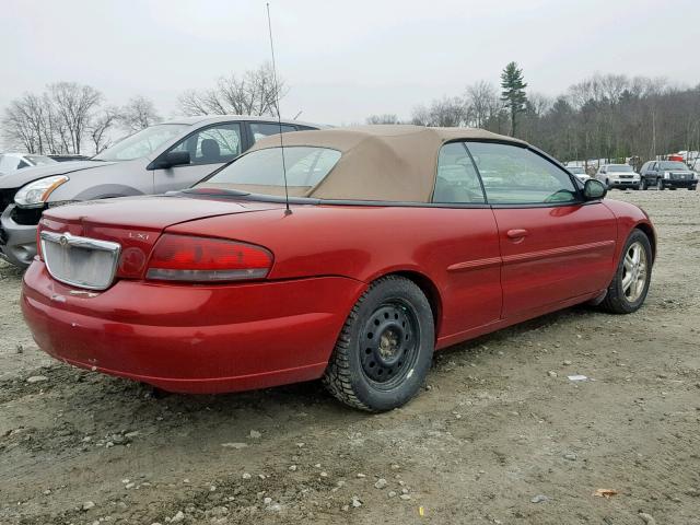 1C3EL55T23N556822 - 2003 CHRYSLER SEBRING LX RED photo 4