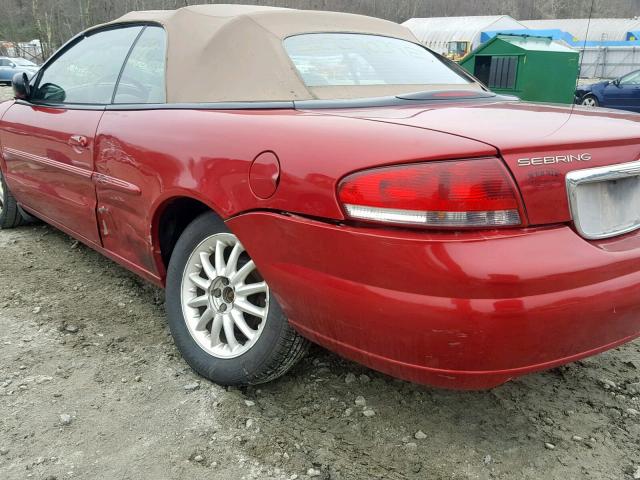 1C3EL55T23N556822 - 2003 CHRYSLER SEBRING LX RED photo 9