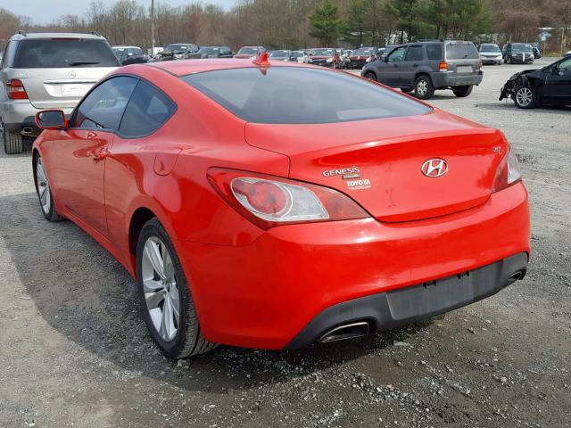 KMHHT6KD6AU005111 - 2010 HYUNDAI GENESIS CO RED photo 3