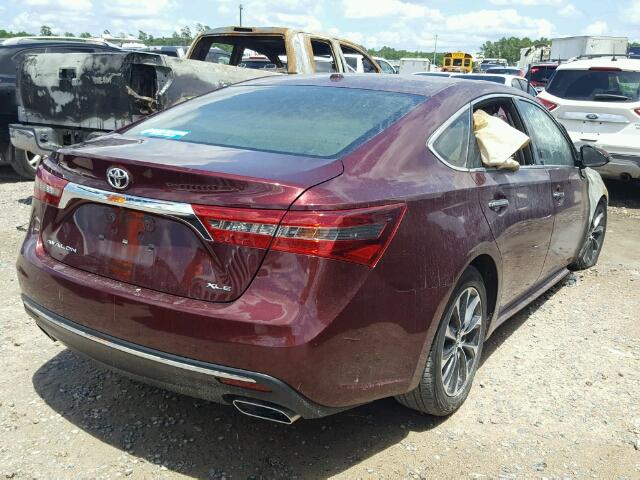 4T1BK1EB5GU213110 - 2016 TOYOTA AVALON XLE BURGUNDY photo 4