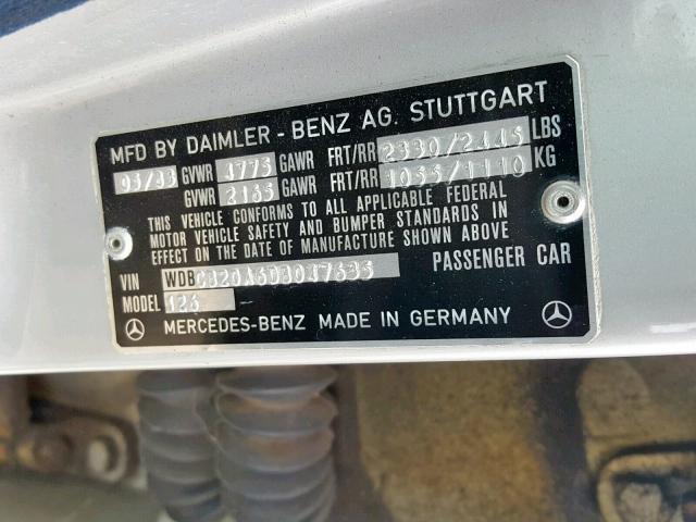 WDBCB20A6DB047635 - 1983 MERCEDES-BENZ 300 SD SILVER photo 10