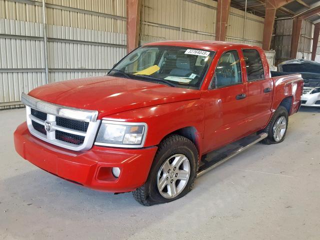 1D7CE3GK6AS172164 - 2010 DODGE DAKOTA SXT RED photo 2