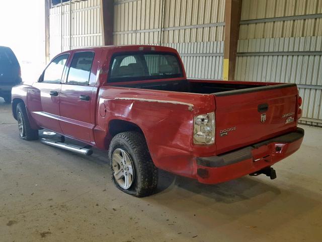 1D7CE3GK6AS172164 - 2010 DODGE DAKOTA SXT RED photo 3