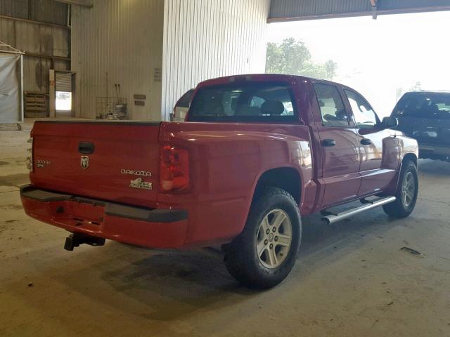 1D7CE3GK6AS172164 - 2010 DODGE DAKOTA SXT RED photo 4