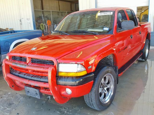 1B7GG2AN0YS710791 - 2000 DODGE DAKOTA QUA RED photo 2