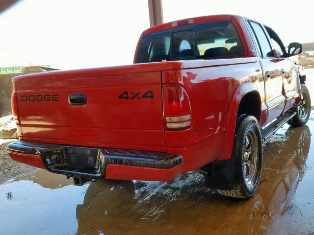 1B7GG2AN0YS710791 - 2000 DODGE DAKOTA QUA RED photo 4