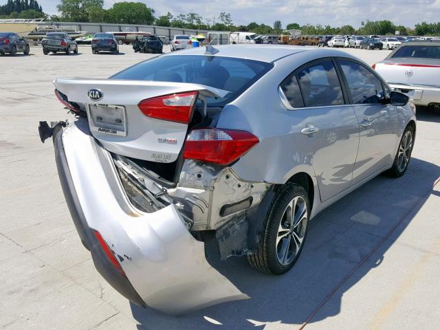 KNAFX4A89G5528843 - 2016 KIA FORTE EX SILVER photo 4