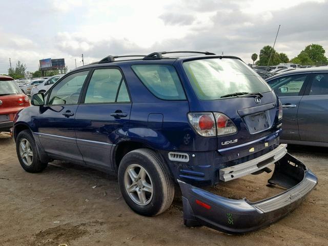 JTJGF10U330153219 - 2003 LEXUS RX 300 BLUE photo 3