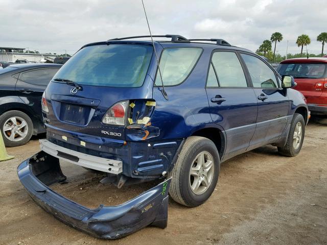 JTJGF10U330153219 - 2003 LEXUS RX 300 BLUE photo 4