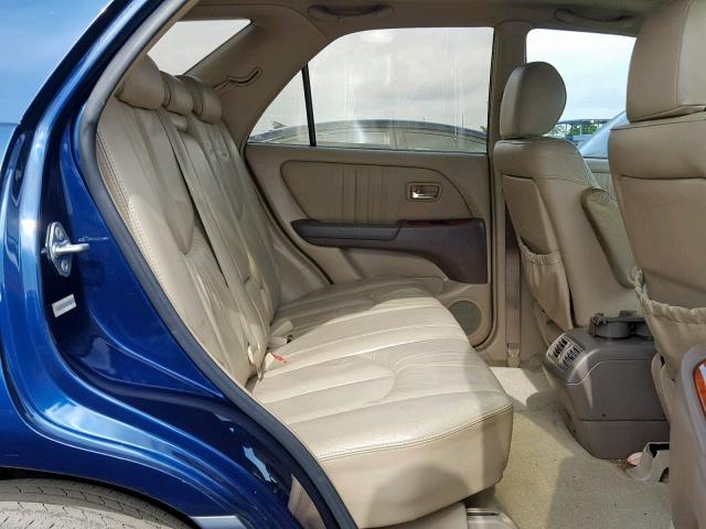 JTJGF10U330153219 - 2003 LEXUS RX 300 BLUE photo 6