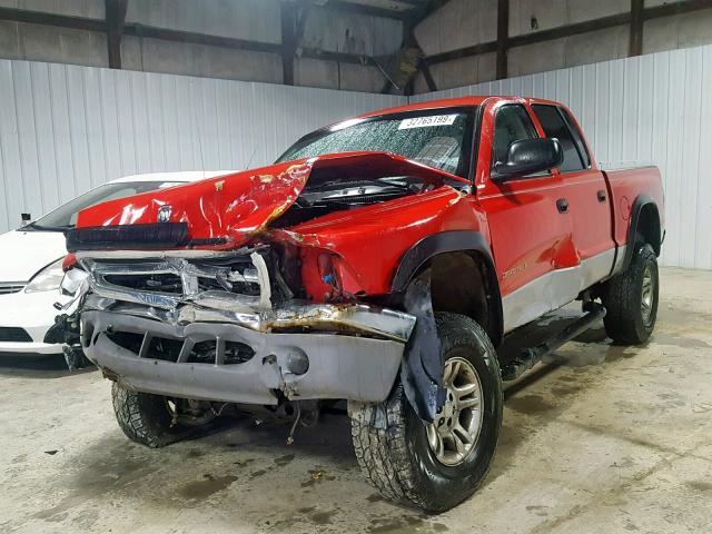 1B7HG2AN51S242647 - 2001 DODGE DAKOTA QUA RED photo 2