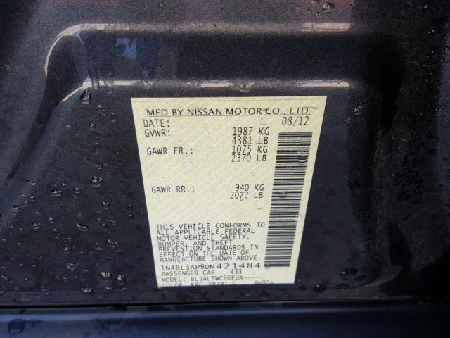 1N4BL3AP9DN421484 - 2013 NISSAN ALTIMA 3.5 CHARCOAL photo 10