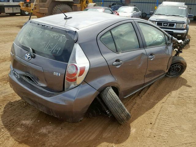 JTDKDTB33D1043219 - 2013 TOYOTA PRIUS C CHARCOAL photo 4