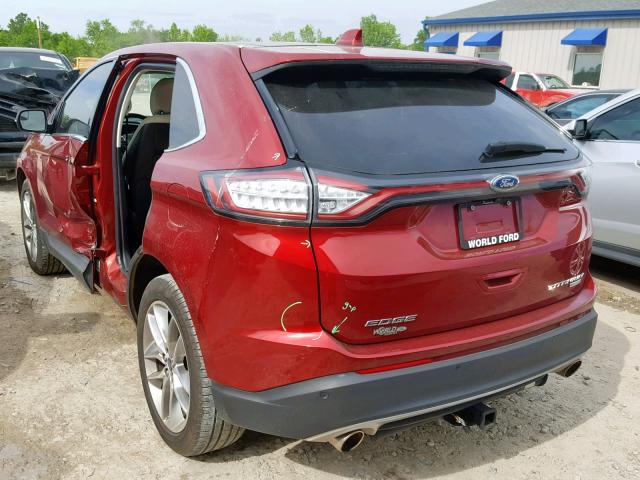 2FMPK3K95JBB09300 - 2018 FORD EDGE TITAN RED photo 3