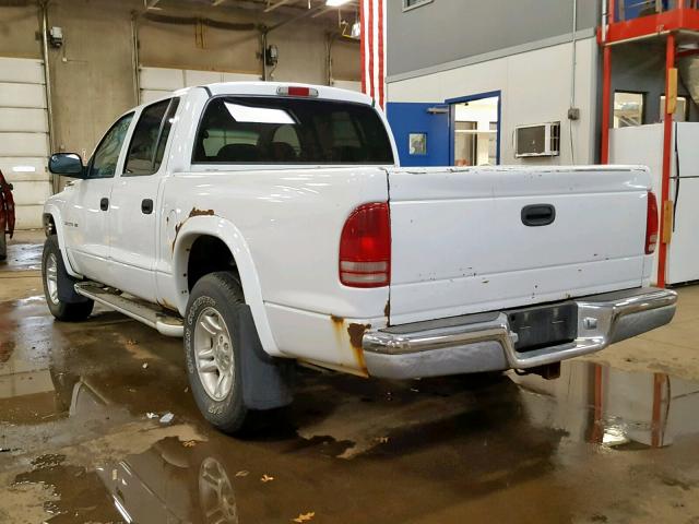 1B7HG2AN91S309220 - 2001 DODGE DAKOTA QUA WHITE photo 3