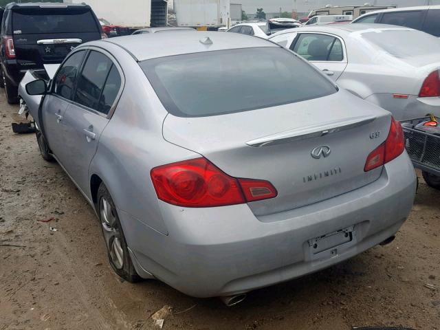 JNKCV61E99M305268 - 2009 INFINITI G37 BASE SILVER photo 3