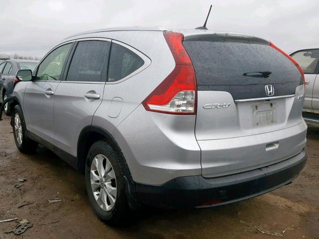 JHLRM4H78CC027182 - 2012 HONDA CR-V EXL SILVER photo 3