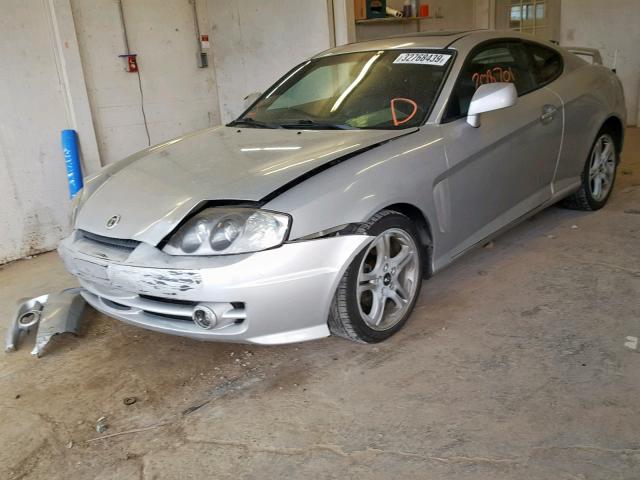 KMHHN65F64U132324 - 2004 HYUNDAI TIBURON GT SILVER photo 2