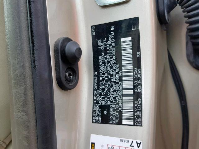 JTJBM7FX2A5016602 - 2010 LEXUS GX BEIGE photo 10