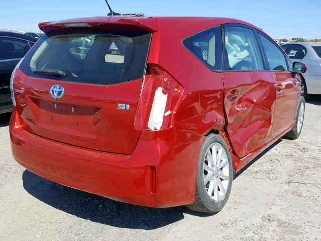 JTDZN3EU4C3140612 - 2012 TOYOTA PRIUS V RED photo 4