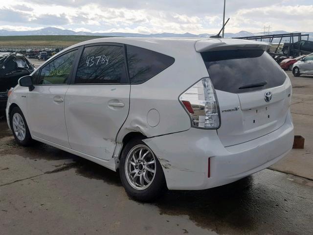 JTDZN3EU9C3144784 - 2012 TOYOTA PRIUS V WHITE photo 3