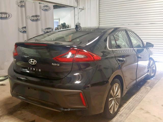 KMHC85LC8JU060283 - 2018 HYUNDAI IONIQ LIMI BLACK photo 4