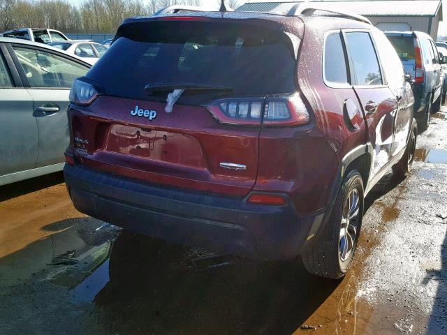 1C4PJMLB5KD356083 - 2019 JEEP CHEROKEE L MAROON photo 4