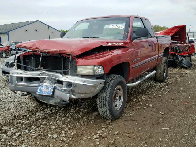 3B7KF22Z9WG138350 - 1998 DODGE RAM 2500 BURGUNDY photo 2