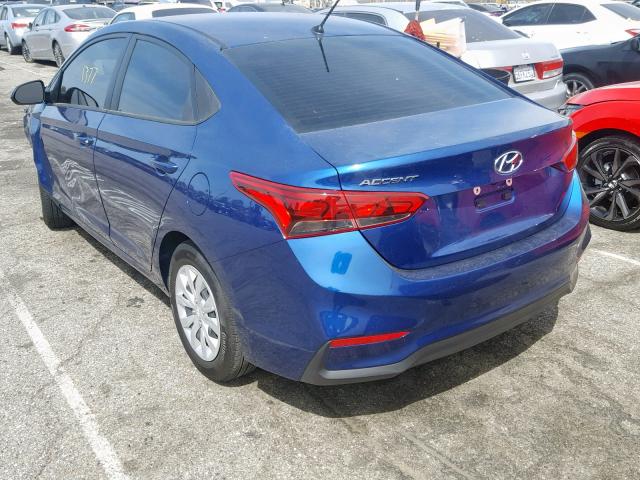 3KPC24A30KE061141 - 2019 HYUNDAI ACCENT SE BLUE photo 3