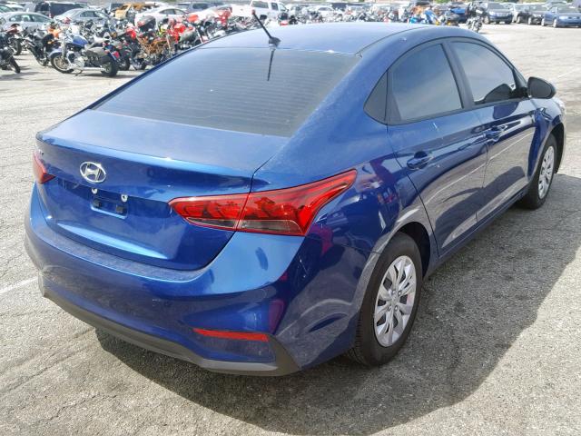 3KPC24A30KE061141 - 2019 HYUNDAI ACCENT SE BLUE photo 4