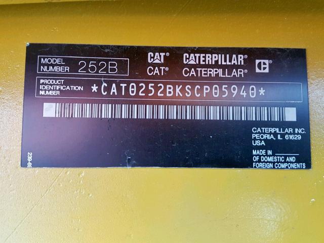 CAT0252BKSCP05940 - 2011 CATERPILLAR 252B YELLOW photo 10