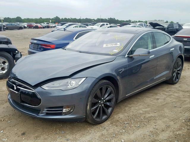 5YJSA1DP1DFP25598 - 2013 TESLA MODEL S GRAY photo 2