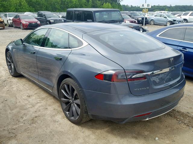 5YJSA1DP1DFP25598 - 2013 TESLA MODEL S GRAY photo 3