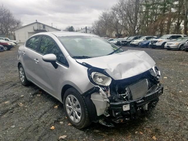 KNADM4A31F6462043 - 2015 KIA RIO LX SILVER photo 1