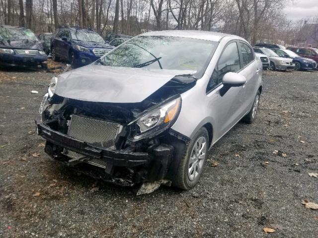 KNADM4A31F6462043 - 2015 KIA RIO LX SILVER photo 2