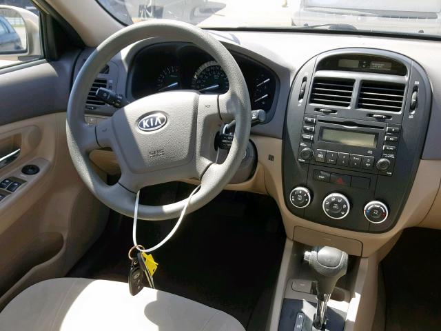 KNAFE221695657816 - 2009 KIA SPECTRA EX GOLD photo 9