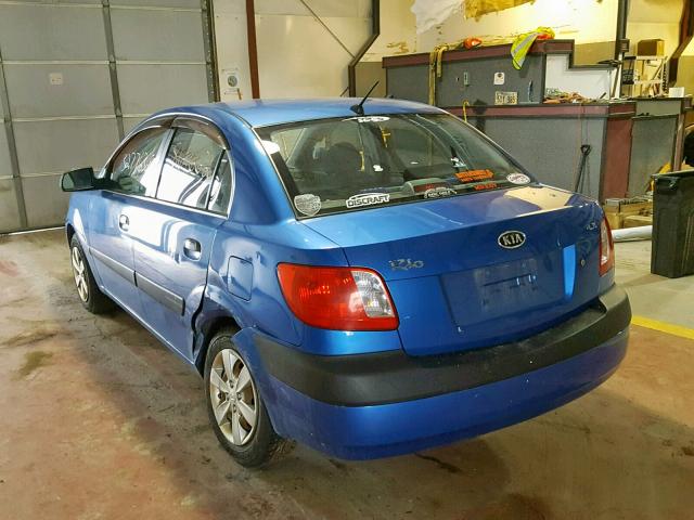 KNADE123X86338219 - 2008 KIA RIO BASE BLUE photo 3