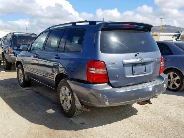 JTEGF21AX30085090 - 2003 TOYOTA HIGHLANDER BLUE photo 3