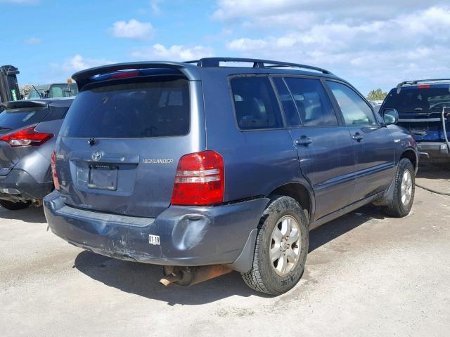 JTEGF21AX30085090 - 2003 TOYOTA HIGHLANDER BLUE photo 4