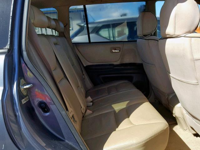 JTEGF21AX30085090 - 2003 TOYOTA HIGHLANDER BLUE photo 6