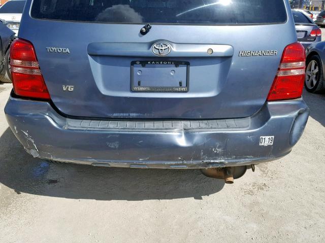 JTEGF21AX30085090 - 2003 TOYOTA HIGHLANDER BLUE photo 9