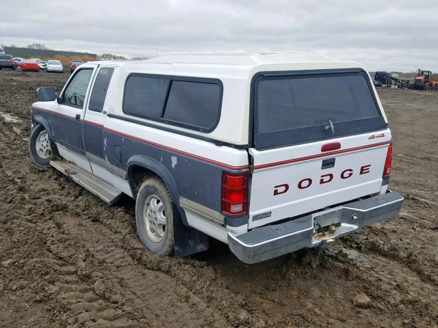 1B7GG23Y3RS575217 - 1994 DODGE DAKOTA WHITE photo 3