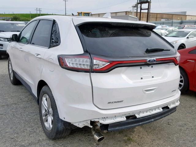 2FMPK3J93GBB82837 - 2016 FORD EDGE SEL WHITE photo 3