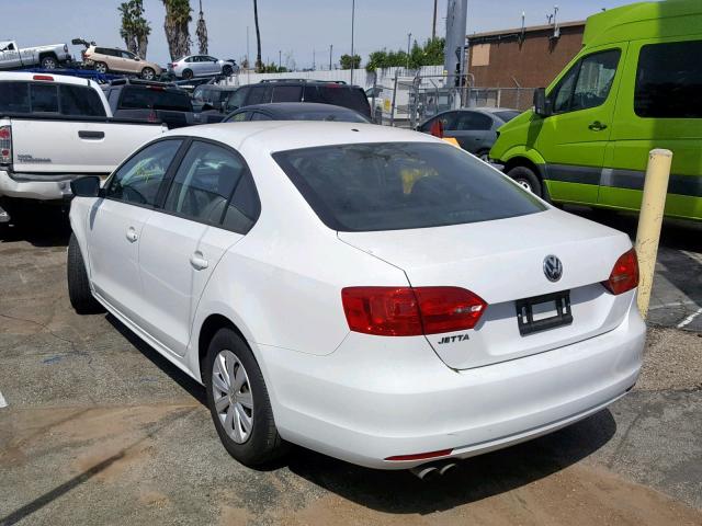 3VW2K7AJ4EM312360 - 2014 VOLKSWAGEN JETTA BASE WHITE photo 3