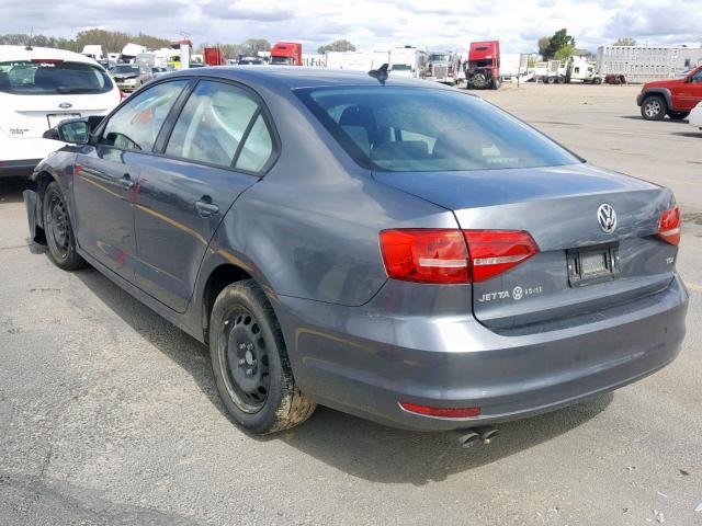 3VWLA7AJ4FM274282 - 2015 VOLKSWAGEN JETTA TDI GRAY photo 3