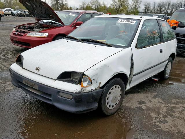 2C1MR2469P6750917 - 1993 GEO METRO WHITE photo 2