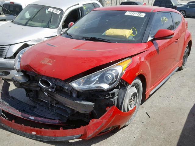 KMHTC6AE1DU132115 - 2013 HYUNDAI VELOSTER T RED photo 2